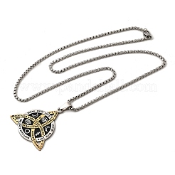 Кулон-подвеска в виде трикветры/узла Троицы из нержавеющей стали с черной эмалью&nbsp;NJEW-Z112-01GP