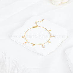 1 шт. браслеты на ногу из латуни со стразами&nbsp;AJEW-LP0007-11G
