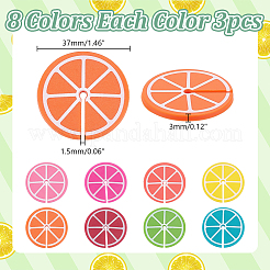 8 шт. оранжевые силиконовые подвески для бокалов вина&nbsp;AJEW-WH00471-02