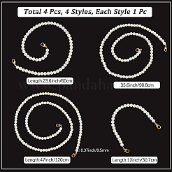 4 шт. 4 стиля пластиковых круглых бусин для сумок с имитацией жемчуга&nbsp;PURS-CN0001-04