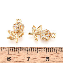 Латунные микропаве прозрачные подвески с фианитом&nbsp;KK-T074-112A-G