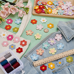 75 шт. 15-х цветные цветочные полиэстеровые украшения&nbsp;DIY-FG0008-01