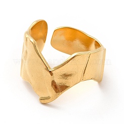 Ионное покрытие (ip) 304 нержавеющая сталь шеврон стрелка открытое манжетное кольцо для женщин&nbsp;X-RJEW-F131-15G