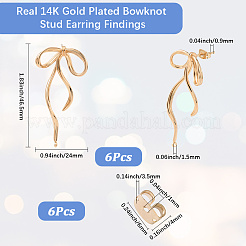 6 шт. латунная фурнитура для сережек-гвоздиков&nbsp;KK-BBC0019-96A