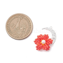 Подвески в виде луны и цветка из стеклянного бисера&nbsp;PALLOY-MZ01185-04