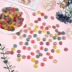 180 шт. 6-х цветные прозрачные акриловые кнопки&nbsp;DIY-CY0002-02