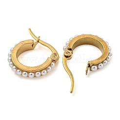 Серьги-кольца из нержавеющей стали 202 с вакуумным покрытием PVD&nbsp;EJEW-H003-40G-01