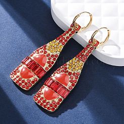 Серьги-кольца из цинкового сплава с эмалью&nbsp;EJEW-Z088-01G