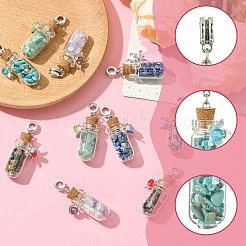 10 шт. подвески в виде стеклянных бутылок из двухцветного сплава&nbsp;PALLOY-YW00057