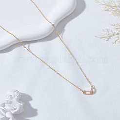 1 шт. латунные микропаве прозрачные кубические цирконии подвеска-скрепка ожерелье&nbsp;NJEW-LP0009-55