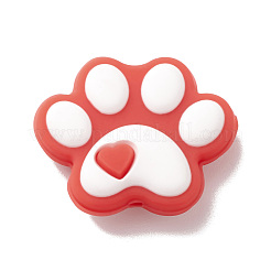 Экологически чистые силиконовые бусины с принтом собачьей лапы&nbsp;SIL-K002-01A