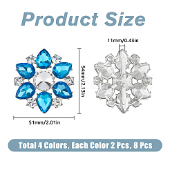 8 шт. 4 цвета цинковый сплав кристалл стразы украшения для обуви&nbsp;FIND-HY0002-29