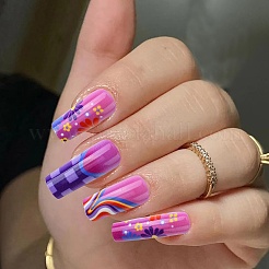 Пресс из АБС-пластика с полным покрытием на накладных ногтях&nbsp;DIY-CJC0006-16