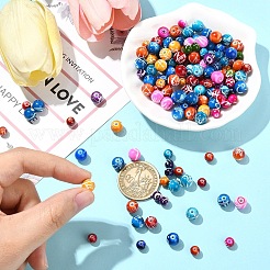 150 шт. акриловые круглые бусины для волочения&nbsp;ACRP-YW0001-12A