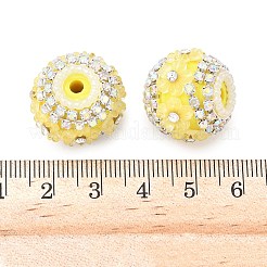 Блестящие смоляные бусины-цветы со стразами&nbsp;LS-OACR-D310-01P-B