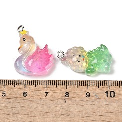 Подвески из прозрачной смолы в виде животных&nbsp;RESI-B035-03