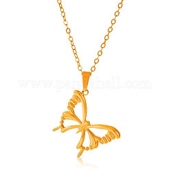 Ожерелья с полой подвеской в виде бабочки из нержавеющей стали 304 для женщин&nbsp;TP0526-2