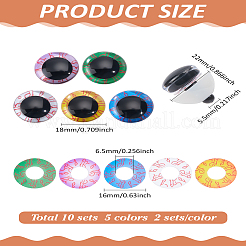 10 набор 5-х цветных пластиковых глаз для кукольных поделок&nbsp;KY-LP0001-01