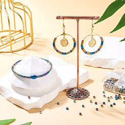 600 шт. набор двухцветных гальванизированных синтетических немагнитных гематитовых бусин&nbsp;G-TA0002-01