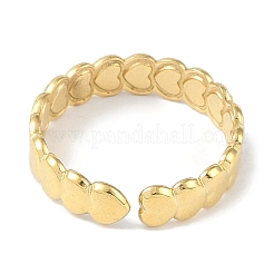 Ионное покрытие (ip) 304 нержавеющая сталь эмаль сердце манжеты кольца для пальцев&nbsp;RJEW-L107-089G-01