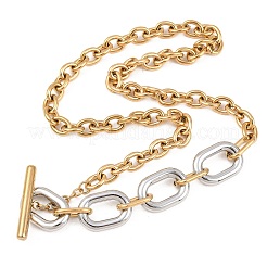 Двухцветная цепочка из нержавеющей стали 304 с овальными звеньями&nbsp;NJEW-T020-02D-GP