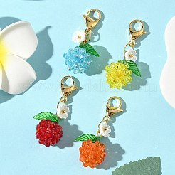 3D подвеска из стеклянных семян яблок и акрила&nbsp;HJEW-MZ00353