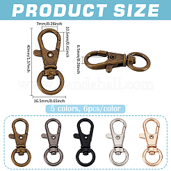 30 шт. 5 цвета поворотные застежки из сплава&nbsp;FIND-PH0028-29