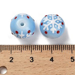 Рождественская тема выпечка расписные стеклянные бусины&nbsp;LS-LAMP-I028-08