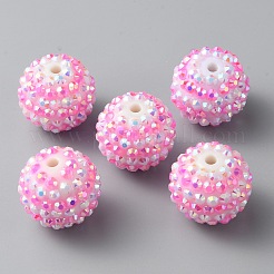 Бусины со стразами из смолы RESI-TAC0004-28B