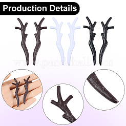 30 пара двухцветных пластиковых рожек-рогов в форме снеговика&nbsp;AJEW-GF0012-64A