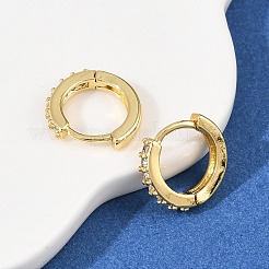 Латунные кубических серьги циркония обруч&nbsp;EJEW-A156-13A-G
