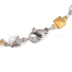 Браслеты из нержавеющей стали с квадратными звеньями для женщин и мужчин&nbsp;LS-BJEW-M319-01D-GP