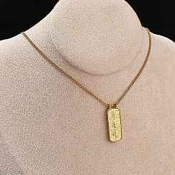 Ожерелья с прямоугольными подвесками из нержавеющей стали 304&nbsp;NJEW-D300-01G-04
