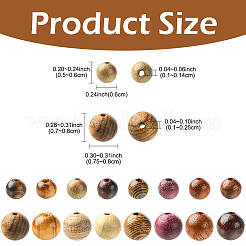 240шт 8 цвета деревянные бусины&nbsp;WOOD-YW0001-89