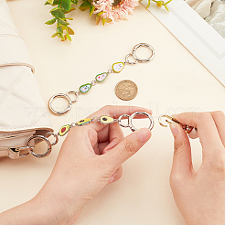 Удлинители ремешка для кошелька с эмалевыми звеньями из сплава авокадо&nbsp;AJEW-AB00070-02