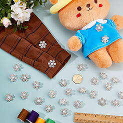 40 шт. пуговицы со стразами из сплава с 1 отверстиями&nbsp;BUTT-FH0001-026