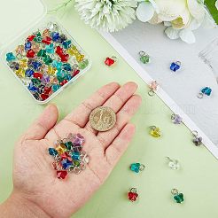 96 шт. 12-х цветные граненые прозрачные стеклянные подвески&nbsp;GLAA-FH0001-50