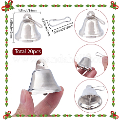 20шт. железный колокольчик подвеска украшение&nbsp;AJEW-SC0031-29B