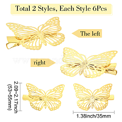 12 шт. 2 стиля железные заколки для волос из кожи аллигатора для женщин и девочек&nbsp;PHAR-SP0001-28A