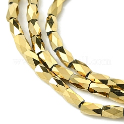 Стеклянные бусины с гальваническим покрытием &nbsp;GLAA-Q101-02B-FP01