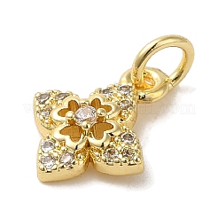 Латунные микропаве прозрачные подвески с фианитом&nbsp;KK-R162-006A-G