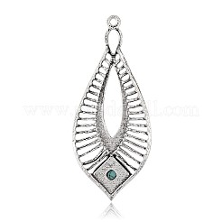 Слеза антиквариат посеребренный сплав синтетическая бирюза большие подвески&nbsp;PALLOY-J595-01AS