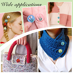 60 шт. двухцветные 6-отверстие окрашенные пуговицы из АБС-пластика&nbsp;BUTT-PH0001-65A