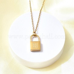 Ожерелья с подвесками из нержавеющей стали 304 Rolo&nbsp;NJEW-S444-01G-23