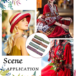 14 м 4 цвета полиэстеровые ленты с вышивкой в этническом стиле&nbsp;OCOR-FG0001-66