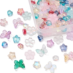 4 стиль гальванических стеклянных бусин&nbsp;EGLA-YW0001-27