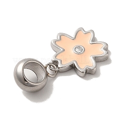 304 нержавеющая сталь эмалированная европейские подвески-шармы&nbsp;STAS-G308-31P-02