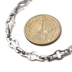 Ожерелья из цепочек с крестообразными звеньями из нержавеющей стали 304 для женщин и мужчин&nbsp;NJEW-JN05432-01