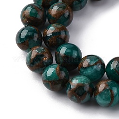 Синтетический золотой клинкер камень бисер пряди&nbsp;G-G026-R-8mm-3