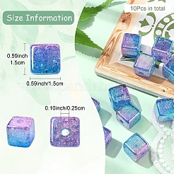 10 шт. прозрачные акриловые бусины с градиентным цветом и УФ-покрытием&nbsp;OACR-YW0002-25C